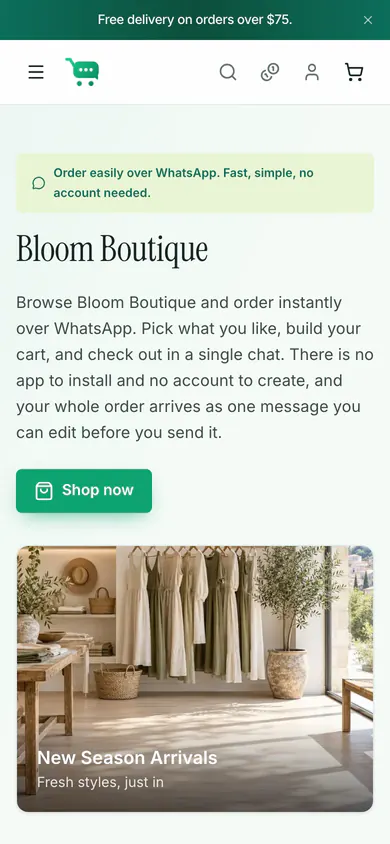 The home page on a phone.