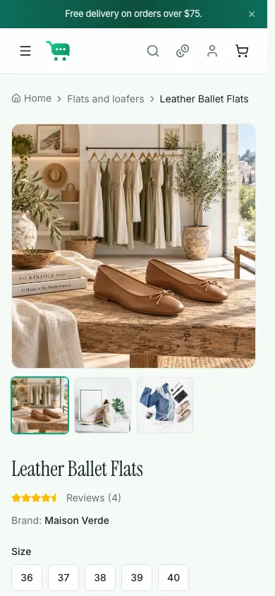 Mobile product page